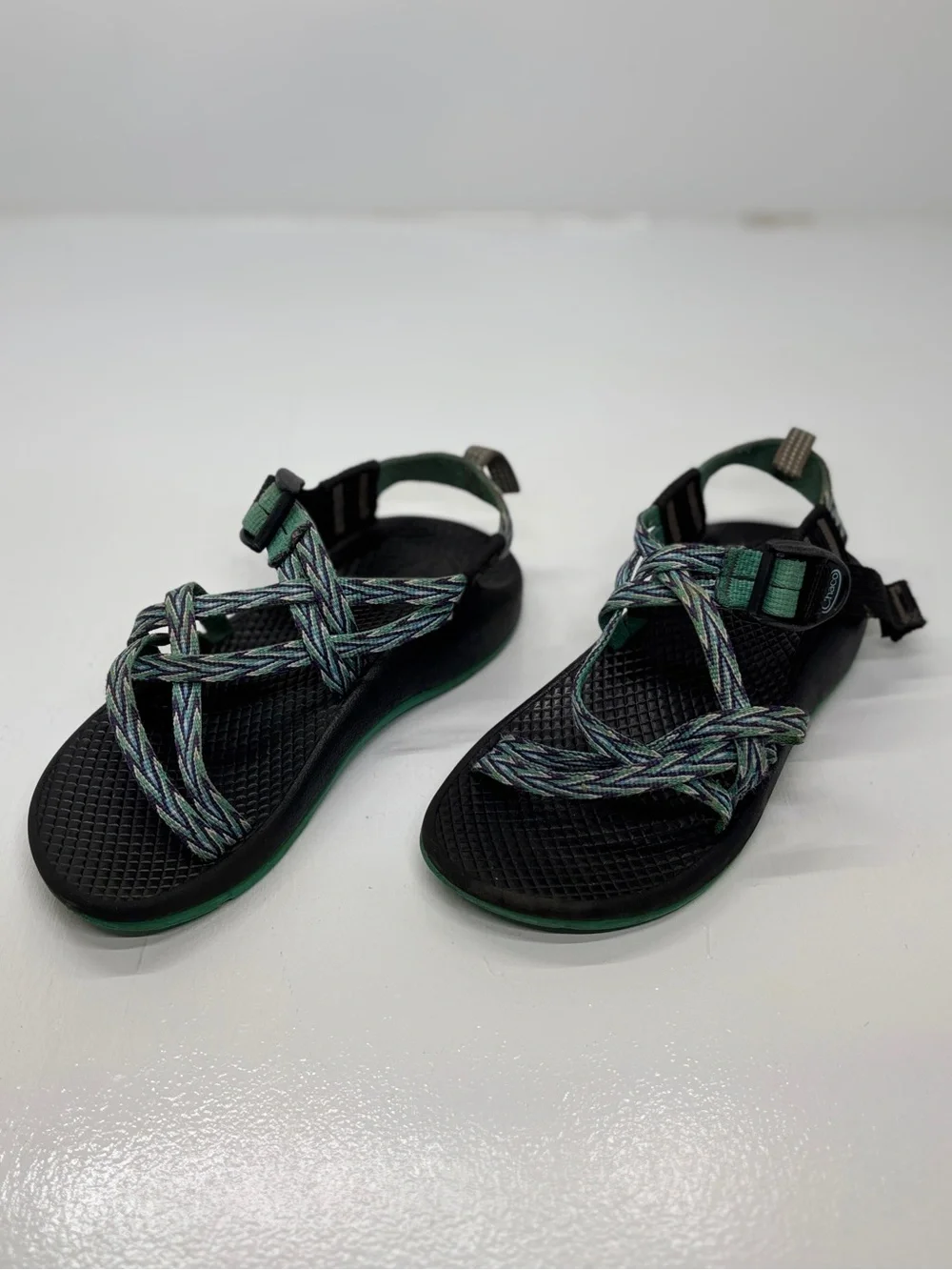 Chaco Kids Z/1 Sport Sandals Youth Size 13 Green Black Hiking Water Shoes